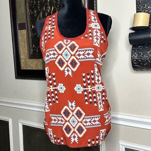 Chris & Carol l Aztec Print l Sleeveless Top l Copper Navy l Size S